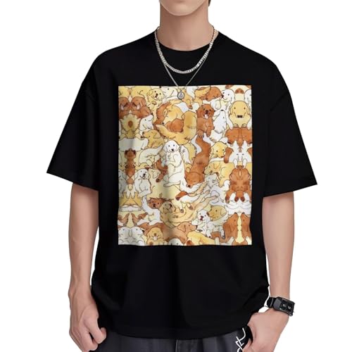 T-shirt imprimé retriever homme col rond coton frais coupe droite S-XL