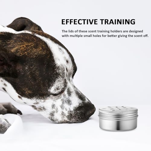 BESPORTBLE Hundetraining Zubehör 10 Duftdosen Mit Deckel Und 10 Weichmagnetische Klebestreifen Für Nasenarbeit Hund 2.7X2.7X1.4 Zoll Geruchsbox Magnetische Trainingsbox