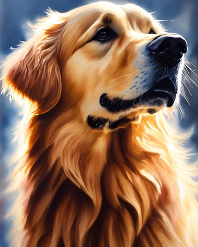 ZMHZMY Paint by Number Kits Golden Retriever DIY Digital Canvas Oil Painting Art Decor for Adults Beginner,40x50cm Frameless