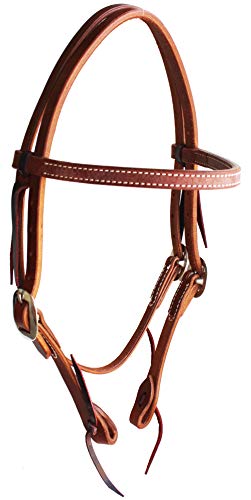 Challenger Horse Western Made Hermann Oak Leather Browband Headstall Bridle 975H100