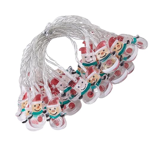 Luces navideñas para árbol de Navidad | Luces de cuerda decoración muñeco de nieve | Lámpara de cuerda impermeable para fiestas, para dormitorio, dormitorio, aula, fiesta, boda, balcón, patio, camping