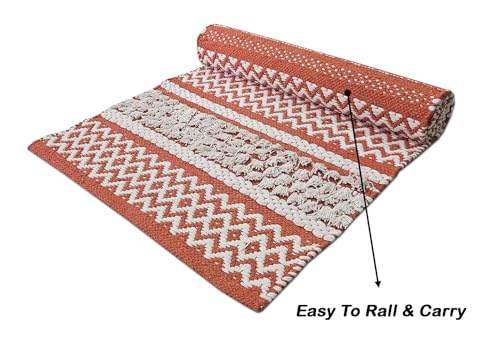 Image of Premium Cotton Runner Rug - 2x5 ft Lightweight Carpet for Indoor & Outdoor Use, Ideal for Narrow Spaces