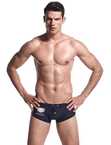 SEOBEAN Mens Low Rise Sexy Swimwear Boxer Brief Trunks 22232
