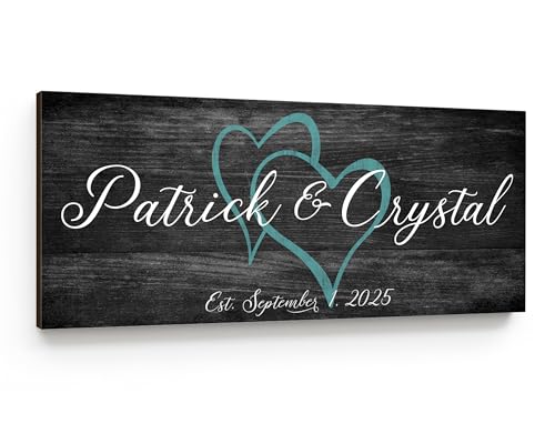 Family Established Wood Sign Personalized Wedding or Anniversary Gift
