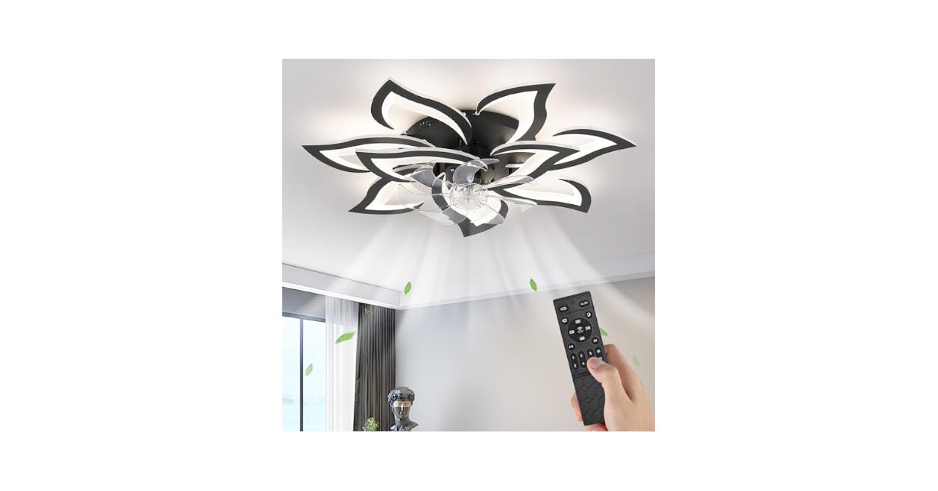 ❤️fanbim❤️ LEDIARY Flower Ceiling Fans with Lights, Small 27 Inch