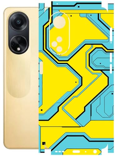 Image of AtOdds - Full Body Back Screen Guard Protector Film - Lamination Wrap Skin Sticker Compatible with Oppo F23 (5G) | Scratchproof Matte Finish (YellowLane)
