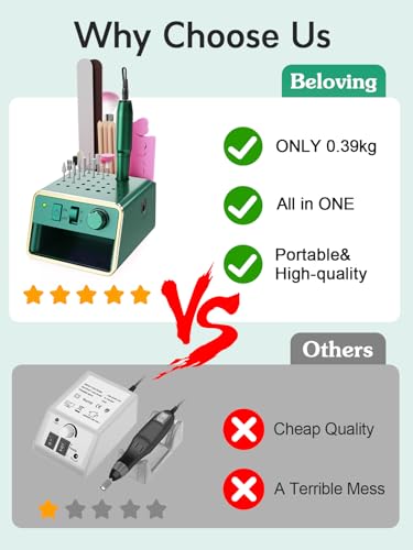 Kit de Taladro Eléctrico para Uñas Beloving Verde miniatura 2