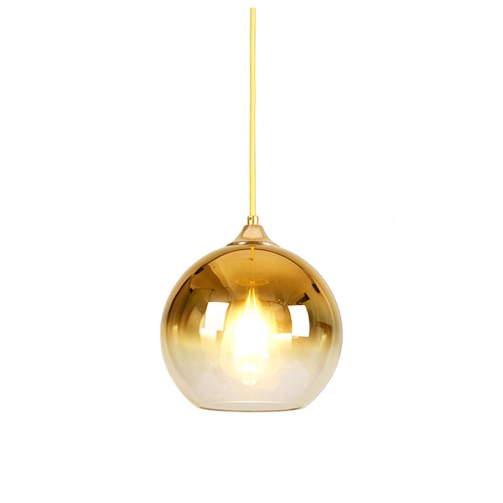 Lustre pour loft et cuisine moderne avec boule en verre teinté E27