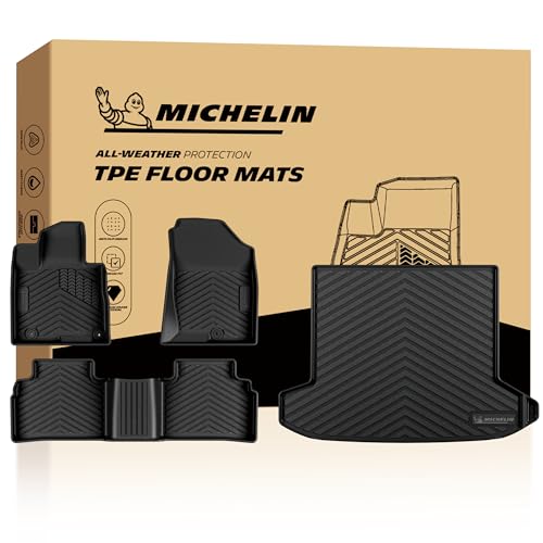 Image of Michelin Vehicle Mats for 2022-2026 Hyundai Tucson Gas (4 Piece) | Not Fit Hybrid or PHEV, All-Weather TPE Custom Fit Liner, Premier
