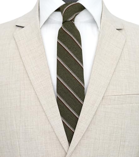 Image of BELLUNO Men's 2.5 inch Skinny Solid Cotton Linen Ties
