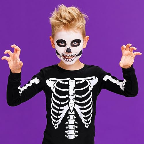 Toddler Boys Girls Halloween Sweatshirt Kids Pumpkin Face Long Sleeve Shirts Skeleton Clothes Tops 2-7T2