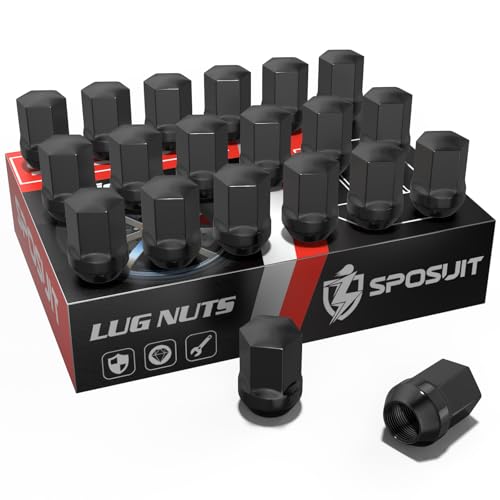Image of Sposuit 9 /16-18 Lug Nuts - Replacement for 2002-2011 RAM 1500 - OEM Factory Style Closed End Black Lug Nut(20 Pcs)