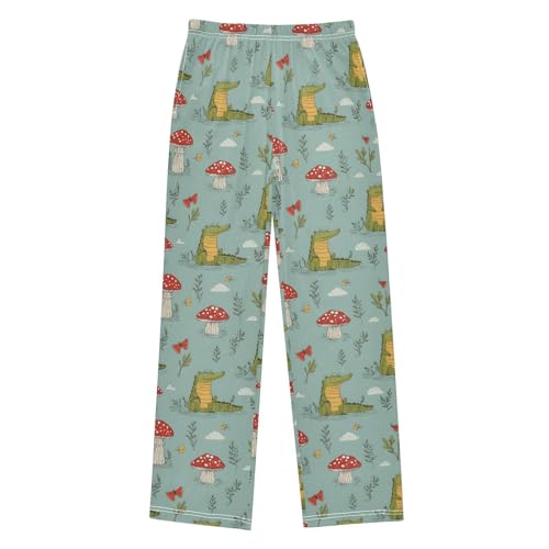 Alligator Mushroom Grass Pajama Pants Long Sleep Pant Soft PJ Bottoms Sleepwear