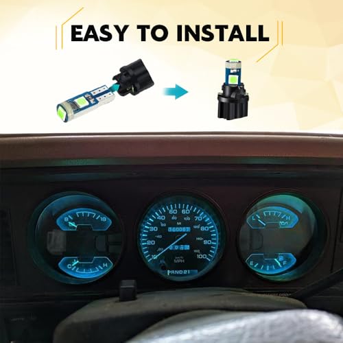 ASUBHA 20PCS T5 Bombillas LED para Tablero de Auto miniatura 5
