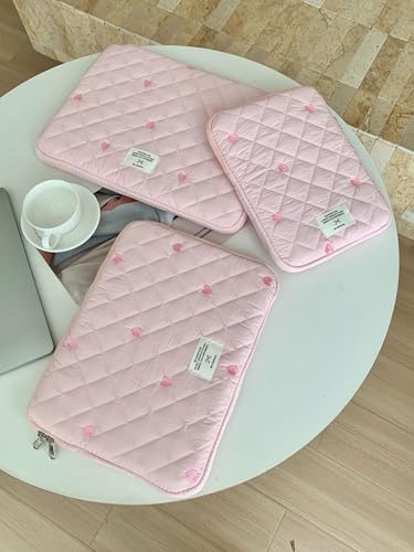 Funda para portátil 11 pulgadas rosa con bordado corazón miniatura 3