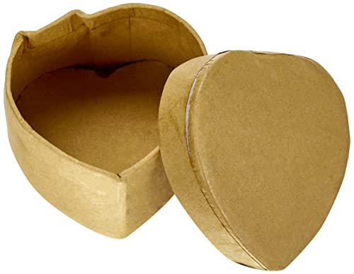 Pracht Creatives Hobby 7648-04541 Kraft Cardboard Boxes Set of 4 Heart-Shaped Gift Boxes with Lids Each 6 x 6 x 3.5 cm for Decorating Storing and Presenting Natural - Image 4