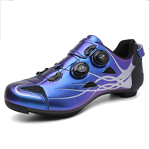 Youngtie Rennrad-Fahrradschuhe für Herren Indoor Fahrradschuhe kompatibel mit spezialisierten Fahrradschuhen Peloton Blau EU 40 Cover