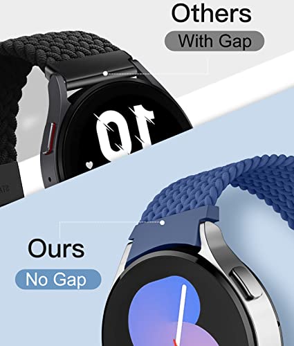 Image of GEAK 3 Pack No Gap Braided Solo Loop Bands Compatible with Samsung Galaxy Watch 6 40mm 44mm /Watch 5 /Watch 4 40mm 44mm /Watch 5 Pro 45mm /Watch 6 Classic 47mm 43mm, Elastic Nylon Strap for Women Men