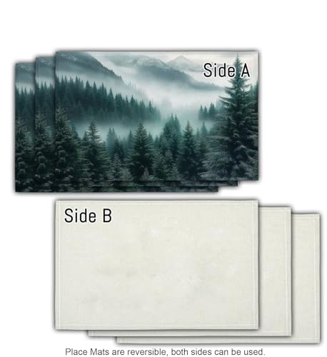 Set de table lavable coton et lin Brume Canopée lot de 8 - 7