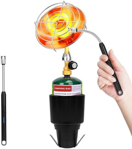 Propane Golf Cart Heater, Outdoor Propane Heater with Windproof USB Lighter, Golf Cart Accessories, Portable Heaters for Golf Carts with Cup Holder Fits Most Golf Carts, Golf Gifts for Men