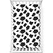 Cow Print Themed Fitted Mini Crib Sheets,Portable Mini Crib Sheets Soft & Stretchy Fitted Crib Sheet -Crib Mattress Sheet or Toddler Bed Sheet,24â€œ x38â€œ,White Black
