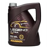 MANNOL Aceite de motor 0W-20 LEGEND aceite API SP ULTRA 5L Compatible con LAND ROVER Range Rover Sport L494, JAGUAR XE X760