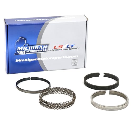 Michigan Motorsports LS Performance Piston Ring Set - Fits 1999-2013 4.8L & 5.3L Gen 3/4 LS Engines - LC9 L33 LM7 LR4 L59 LS4 LMG Many More! - Steel Nitrided Top Ring & Napier Second