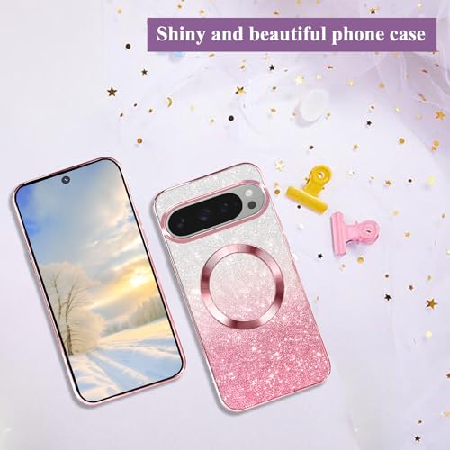 Coque Pixel 9 Pro transparente à paillettes idéale pour vos soirées et selfies