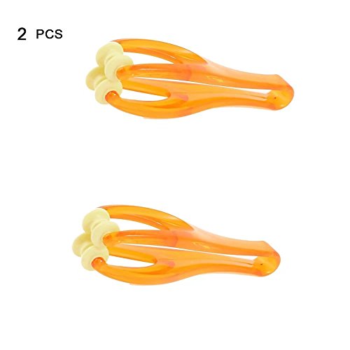 KateDy 2pcs Orange Joints Finger Massager Double Rubber Roller Massage,for Hand Handheld Blood Circulation Tool,Stress Relief Elastic Handle Finger Massager,for Home Office Computer User