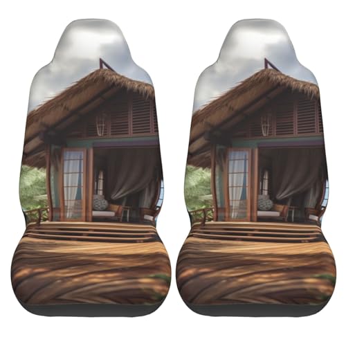 Housses de siège de voiture en bois bungalow romantique pour berline - 2