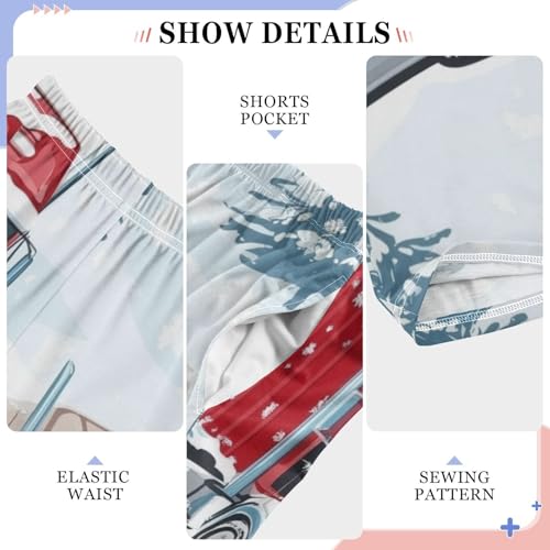 ZZXXB Winter Truck Tree Boys Long Pants Soft Trousers Elastic Waist Kids Lounge Bottoms with Pockets S-XL4