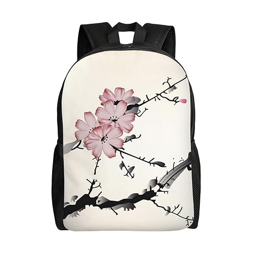 Sac à dos floral noir léger et imperméable pour voyage et travail
