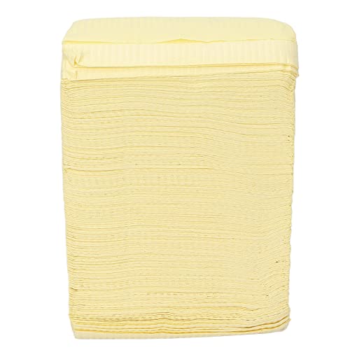 125 Baberos Dentales Desechables para Pacientes, 13.6 X 17.7 Pulgadas, Servilletas de Papel Impermeables para Tatuajes, para Clínica Dental, Estación de Tatuajes y Salón (Amarillo)