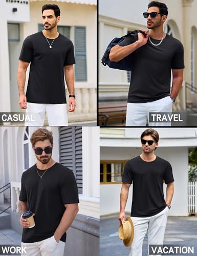 Cotrasen Mens T-Shirts Short Sleeve Cotton UPF 50+ Lightweight Moisture Wicking Cooling Casual Crew Neck Basic Tee Shirts4