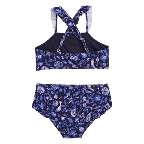 Image of Vineyard Vines Girls' Girls' Ruffle High Neck Two Piece
