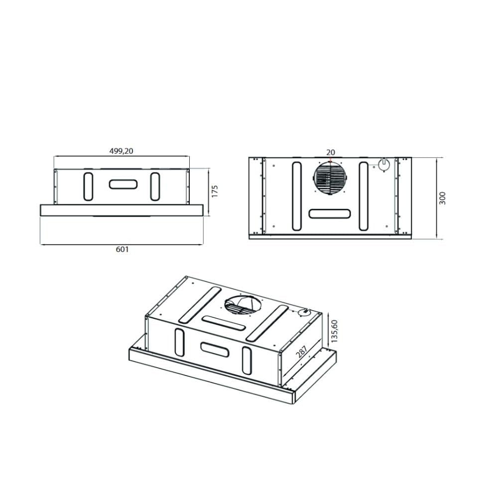 Cappa sottopensile NEWSLIM60 nero con frontalino estraibile inox Samet