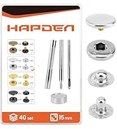 160 Pcs Snap Buttons Kit - 15mm Stainless Steel Snaps For Canvas, Marine, Leather, Clothing