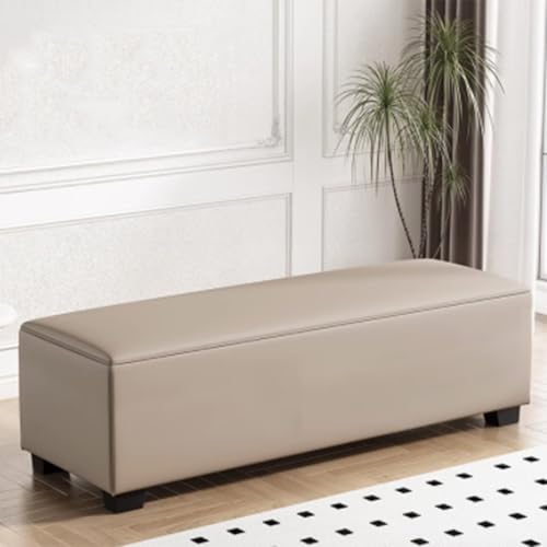 Banco de zapatos de madera maciza con cojín de cuero de 90cm 3