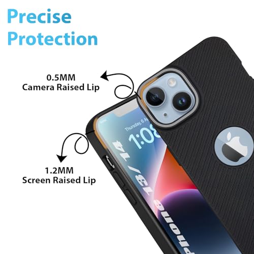 Image of LIRAMARK Rugged Carbon Fibre TPU Armor Silicone Back Cover Case for iPhone 14 / iPhone 13