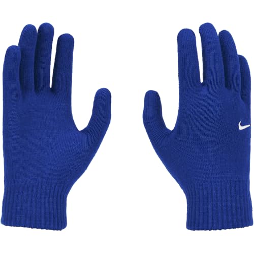 Nike Swoosh Knit Gloves 2.0 Guantes de punto para el deporte Swoosh (Game Royal/White) (S/M)
