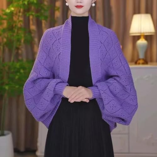 Knitted Shawl Coat, Fashion Hollow Out Cardigan, Women's Knitted Lightweight Slouchy Wrap Cardigan Shawl Coat for Fall3