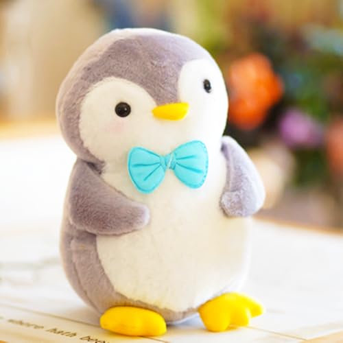 Wishstar Pluszowa maskotka pingwin dla dziewczynek, miękka zabawka, przytulanka do przytulania i zabawy, pluszowa zabawka, prezent pingwin, pudgy pingwin dla dziewczynek (pingwin z niebieską muchą, 25