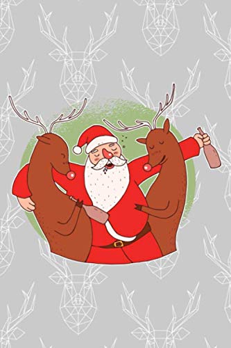 Lustiges besoffener Weihnachtsmann Weihnachts -Notizbuch Tagebuch...