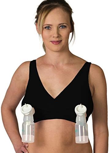 Essential Pump&Nurse All in One Nursing and Hands Free Pumping Bra, US Company, Black XL
