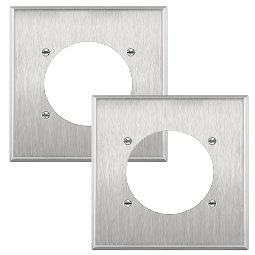 LIDER NEMA 14-50R Wall Plate, 1-Gang Stainless Steel Outlet Cover, Heavy Duty Metal Plate for EV Charger and RV Receptacle, 2.46