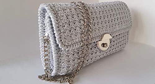 Pochette Sera Con Fiori SUKUTU - Raso, Tracolla A Catena, 26x13x15 Cm, Per Matrimoni E Feste - Foto 2