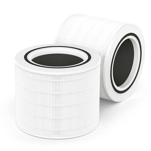Lot de 2 filtres de rechange Core 200S, compatibles avec le purificateur d'air intelligent WiFi LEVOIT Core 200S, préfiltre H13 HEPA véritable avec charbon...