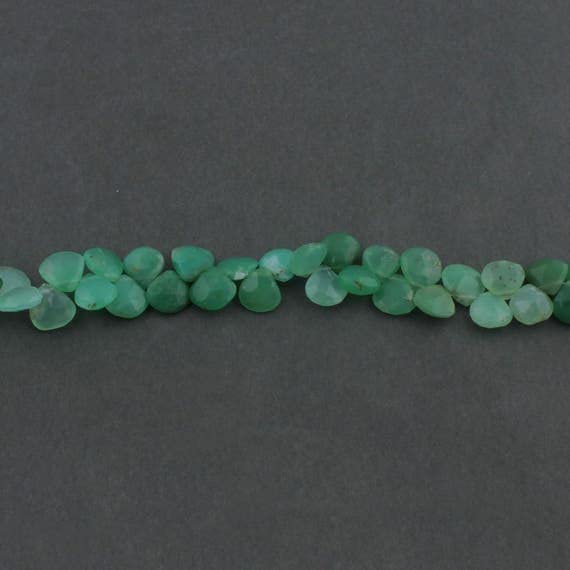 Chrysoprase briolettes facettées cœur perles minérales naturelles SB3025