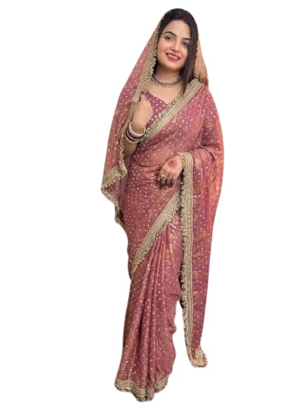 Women’s Moss Silk Jacquard Butti Saree with Beautiful Fancy Lace Border and Unstitched Blouse Piece_(MOSSBUTTI DUSTY PINK_I)-image-19