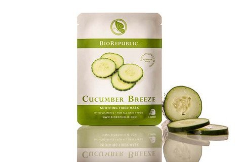 BioRepublic SkinCare Cucumber Breeze Facial Sheet Mask | Calm, Rejuvenate | Infused w/Organic Extracts & Vitamins to Leave Skin Smoother, Softer, & Hydrated (12)